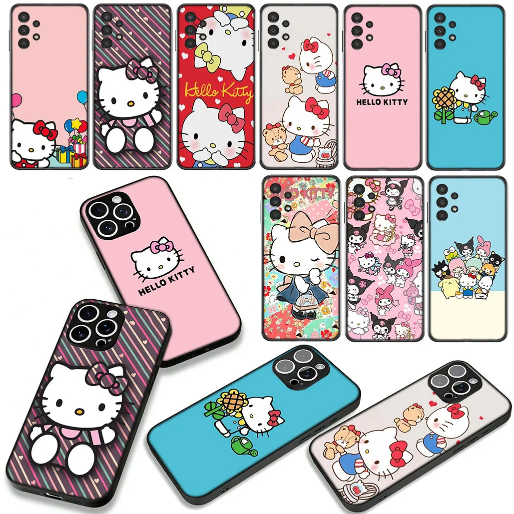 Чехол Hello Kitty Cat Cute Fashion Case для Samsung Galaxy S25 S24 S22 S23 FE Ultra Plus S7 Edge M56 A05 A06 A15 A16 A26 A36