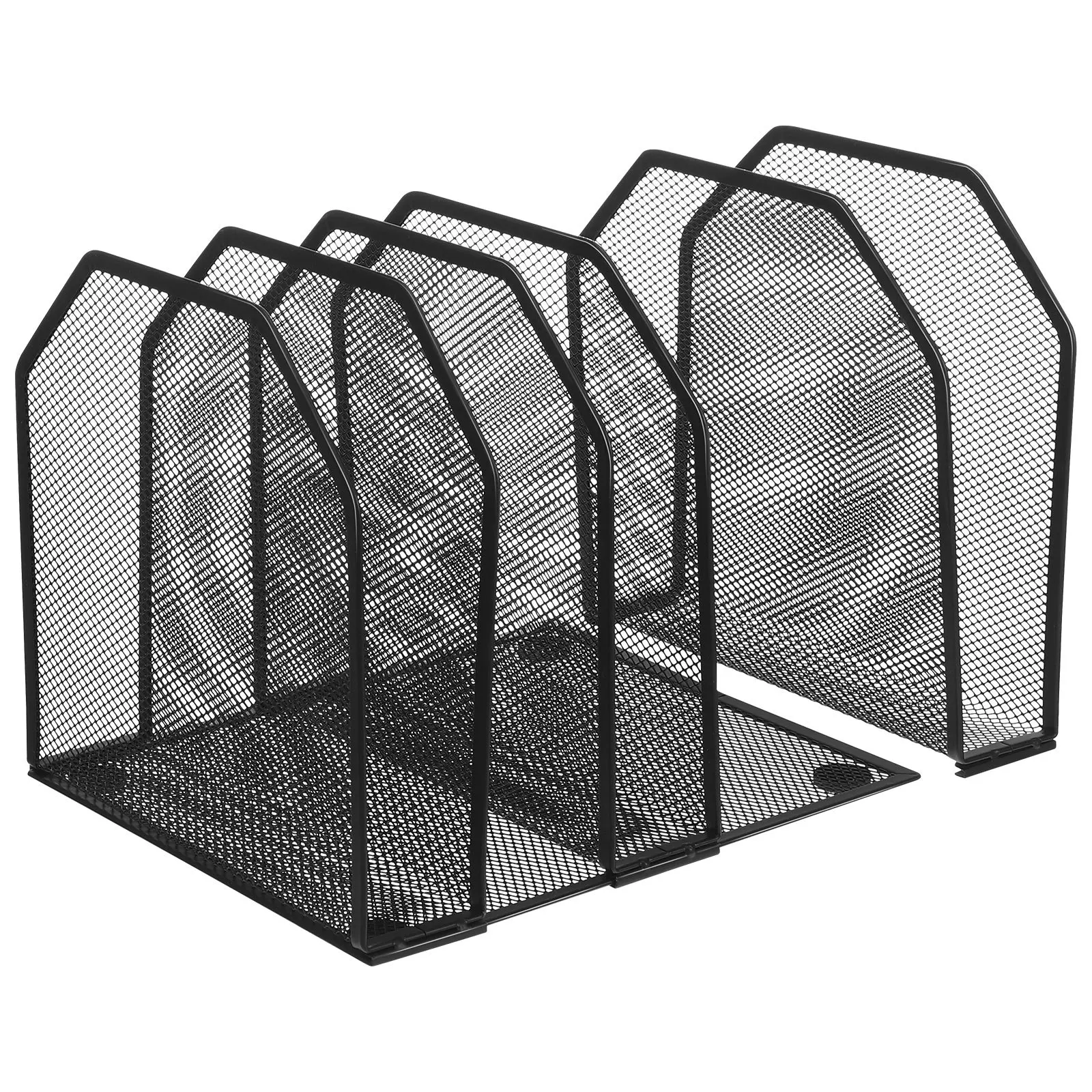 Office Desk Organizer 5 Section File Stand Metal Mesh Document Tray for Home School Workspace File Organizer for Desk