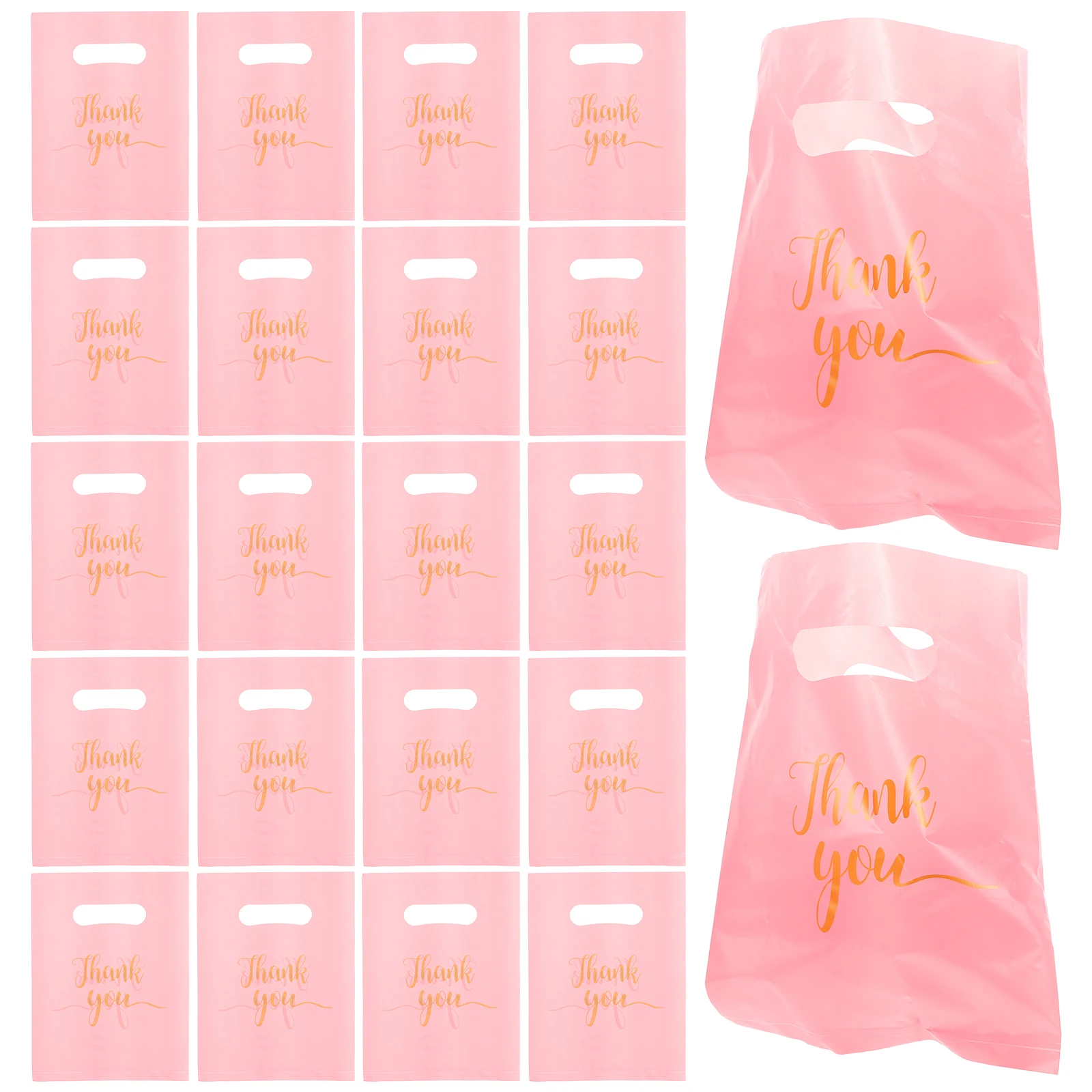 

100pcs Black 20x15cm Gift Bags Reusable Packaging for Presents Cookies Toys Thank You Merchandise Bags Plastic Tote