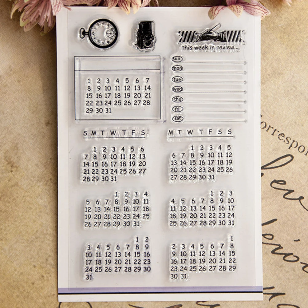 

2 Sets Clear Calendar Tpr Transparent Scrapbook Journaling Planner Diy Craft For Christmas Scrapbooking Weekly Calendar Patterns