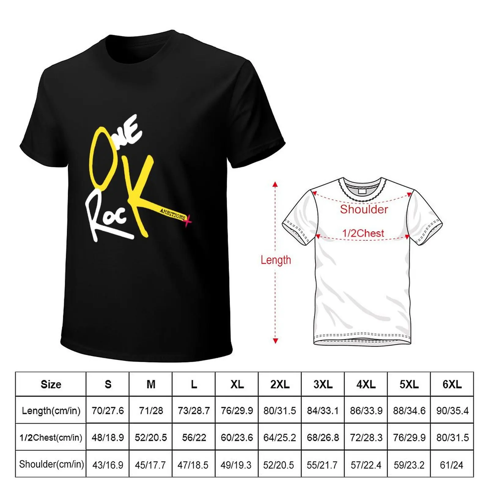 One OK Rock Ambitions White T-Shirt anime clothes plus sizes kawaii clothes mens vintage t shirts