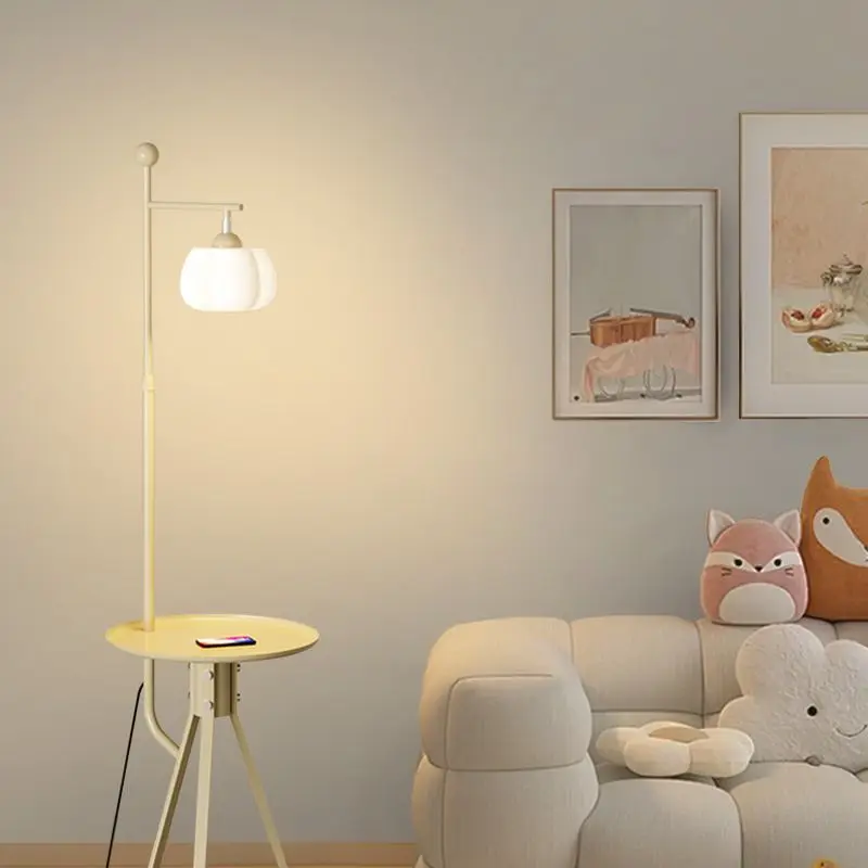 Modern Luxury Creative Tripod Design Floor Lamp with Side Table Multi Function for Sofa Side Study Bedroom Ambience Room Decor