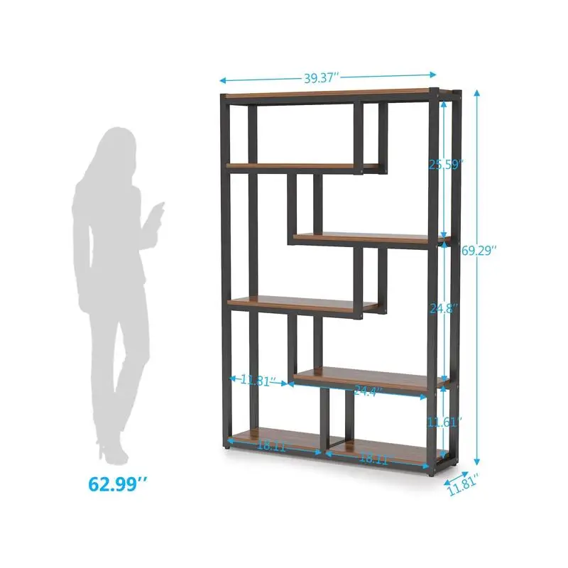 خزانة تخزين للكتب ومستلزمات التنظيم، تصميم حديث، هيكل خشبي متين، مرن وأنيق، مثالي لـ #2