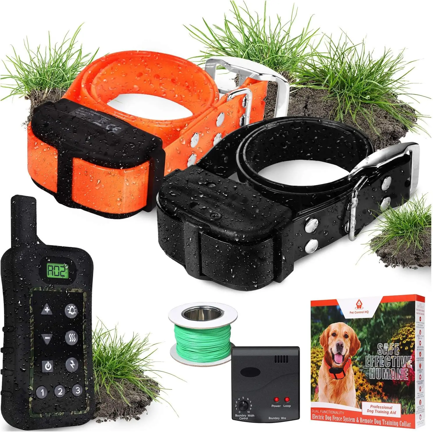 

Wireless Dog Fence System - Dog Fence Electric Shock Collar Training with Remote - Pet Containment System with Fence Wire