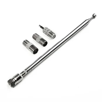 เสาอากาศก้าน Telescopic DAB วิทยุ FM Aerial W 3 อะแดปเตอร์ HiFi AV Receiver Mini เสาอากาศวิทยุเปลี่ยน Telescopic Screw