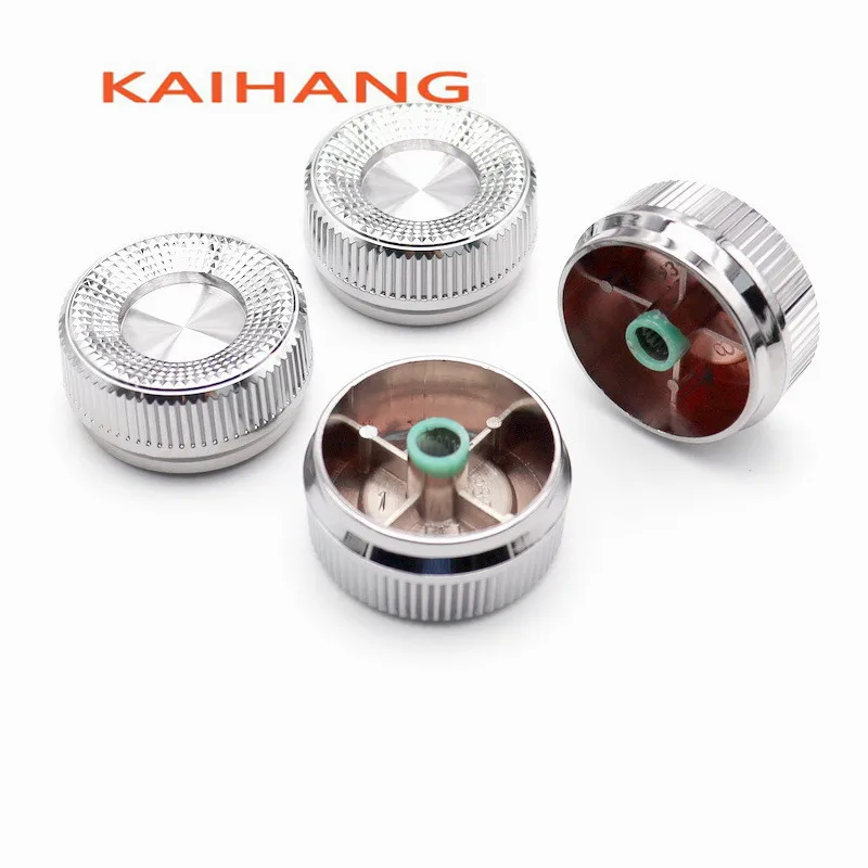 2PCS Plastic plating silver potentiometer knob ound card volume knob cap  diameter 30mm height 13mm Flower Shaped Inner Hole 6MM