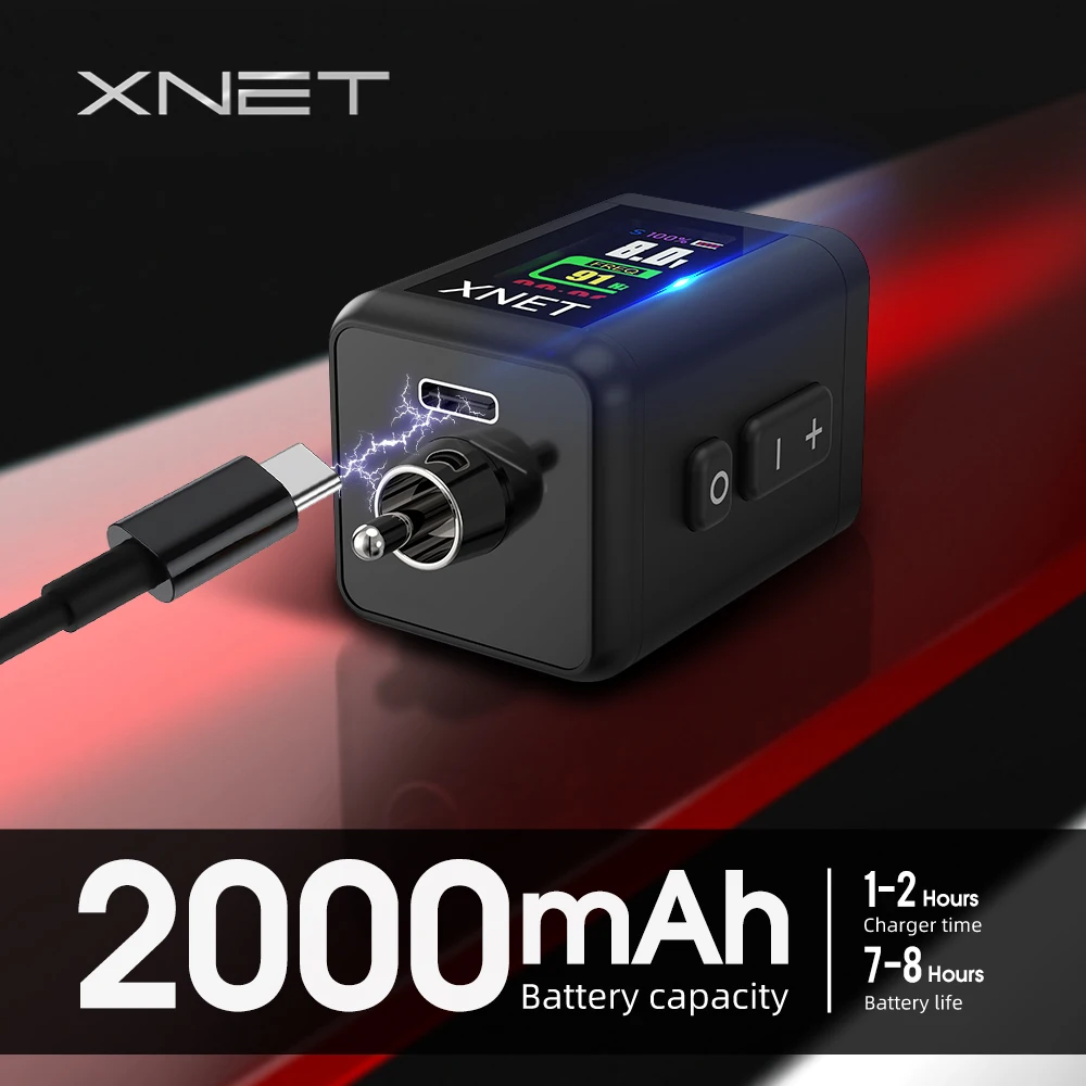 XNET lupo Szikratávirát tetováló áram Ajánlattétel RCA felület 2000mah Lítium Üteg OLED displays Élősövény Hozzákezdés számára tetováló gépi