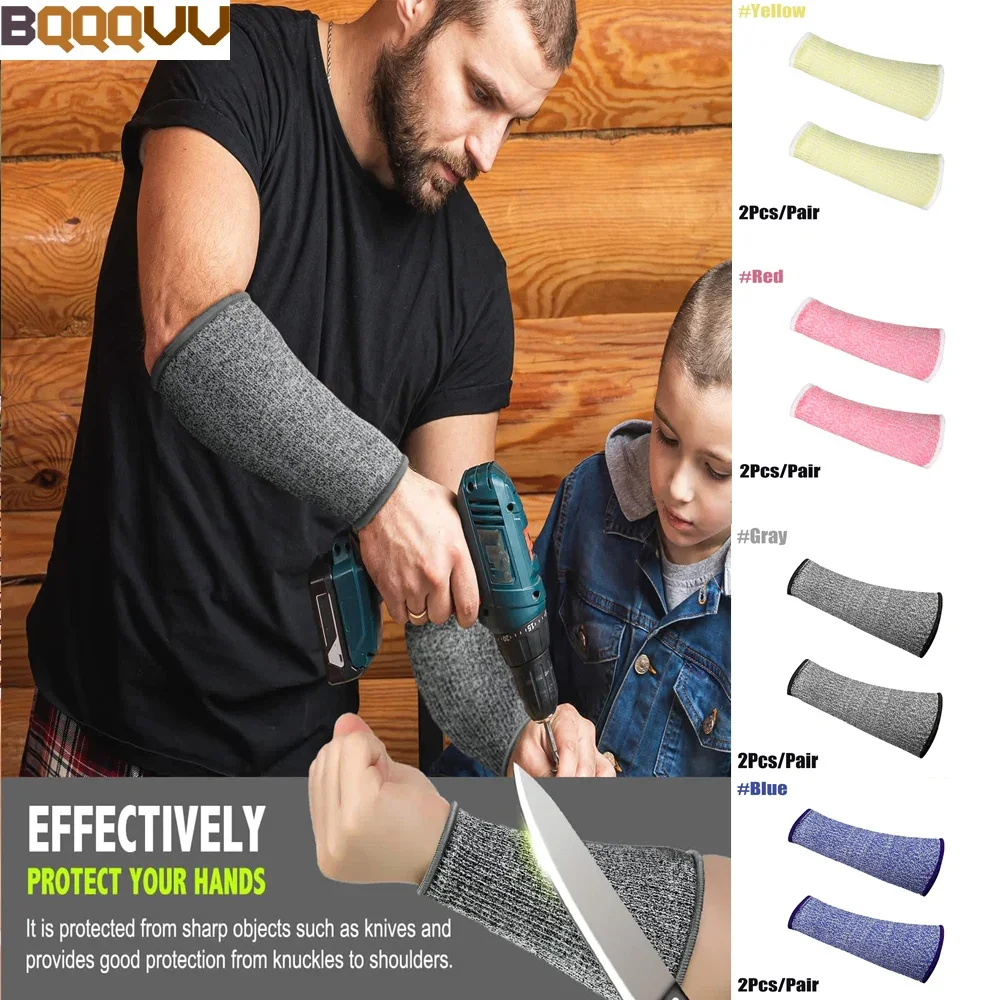 1Pair Cut Resistant Sleeves, Burn Heat Resistant Level 5 Arm Burn Protection Sleeve, Protective Forearm Sleeves For Cooking