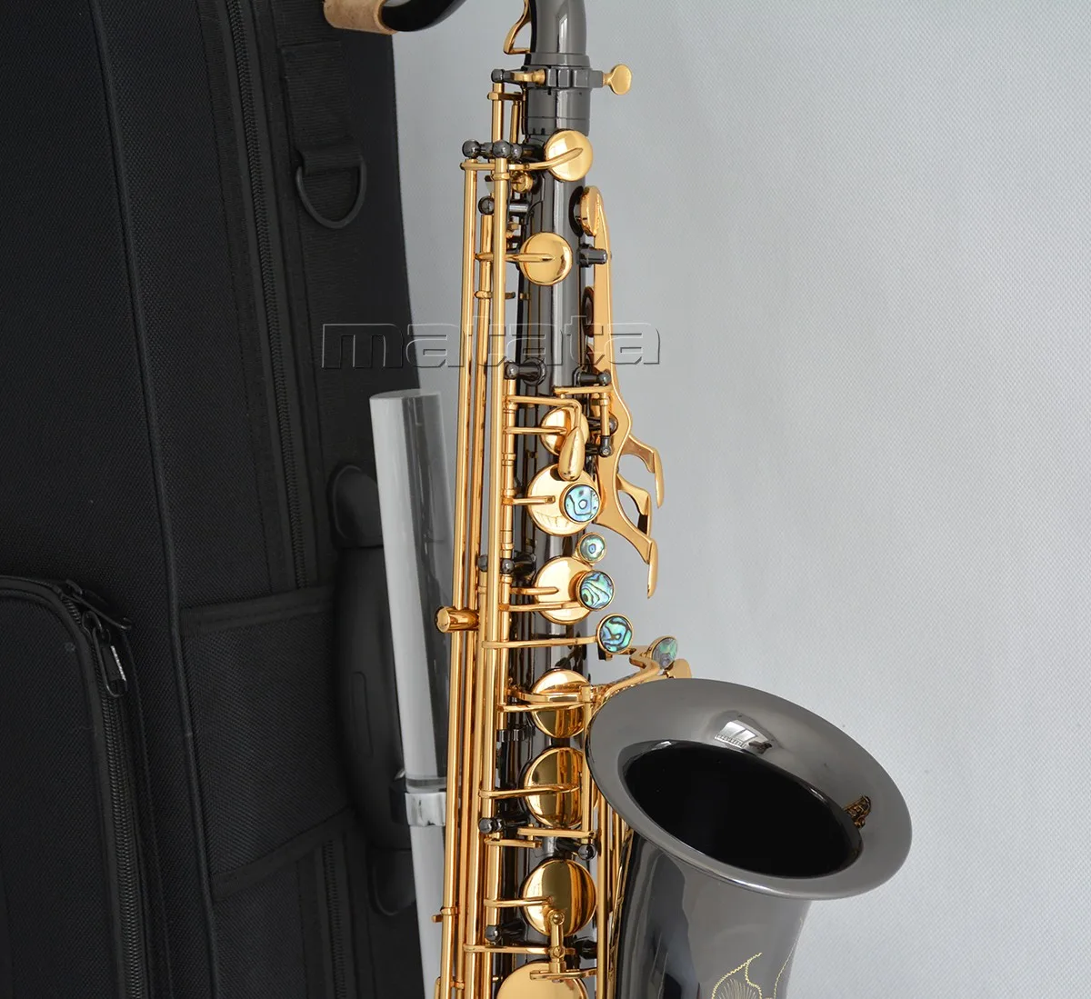 Fast Ship Black nickel Gold C Melody saxophone Sax With straight and curved NecK High F#