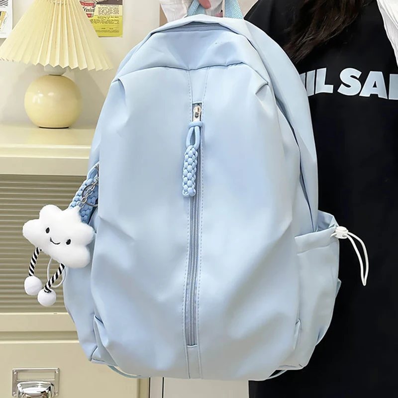 Large Capacity Travel Backpack 2025 New Simple Solid Color Student Backpack Sports Backpack Computer Bag