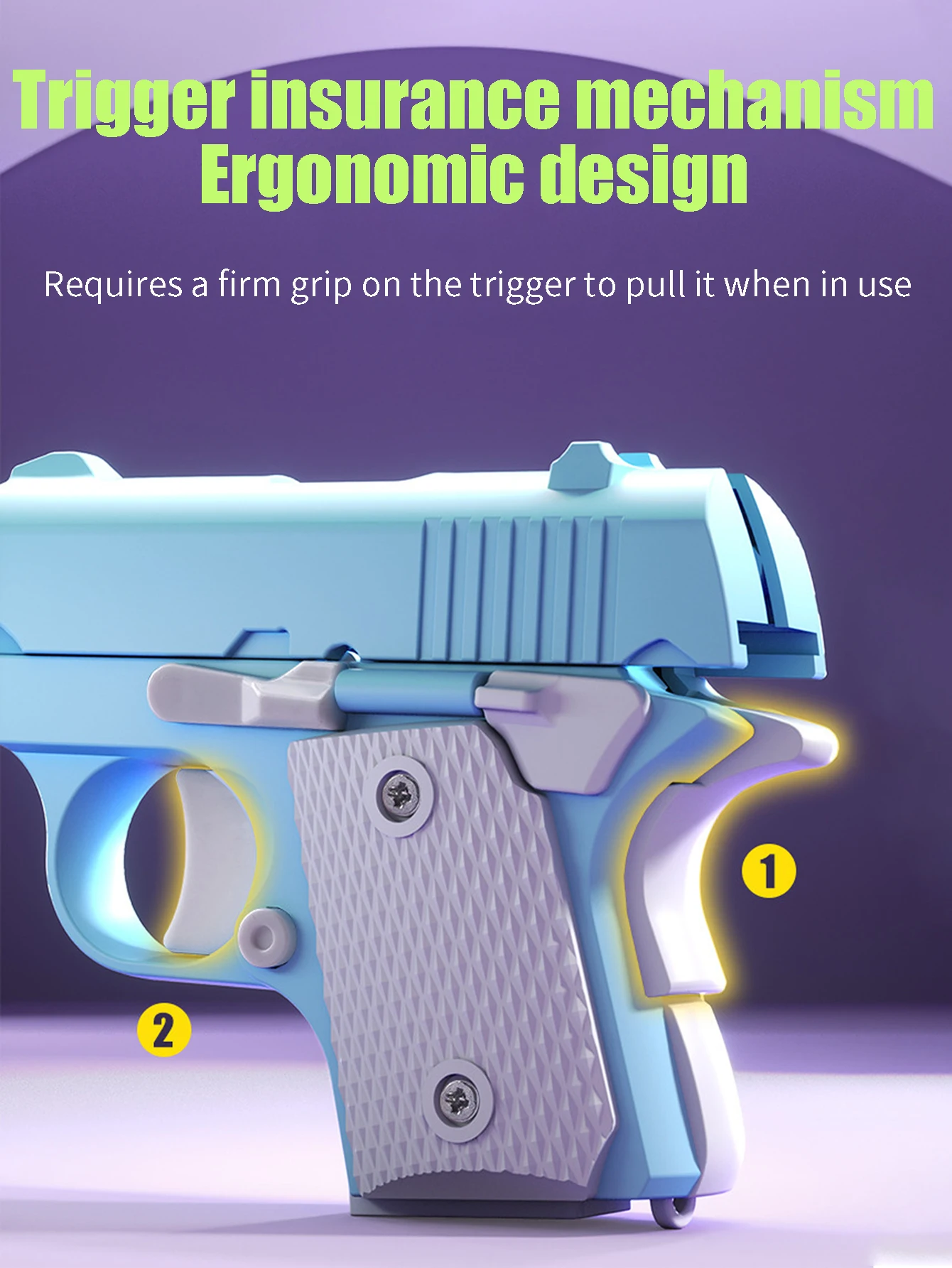 Mini M1911 - Collegamento meccanico - Recoil automatico - Pistola giocattolo di decompressione Modelli di pistola giocattolo Fidget non lanciabili