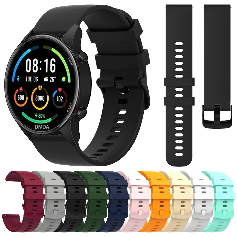 20 22mm Silicone Strap for Mi Watch 2 Pro/S3/S2/S1 Pro/Watch Color 2 Sport Bands for Amazfit GTR 4/3 Pro 2 2e 47mm Bracelet Belt