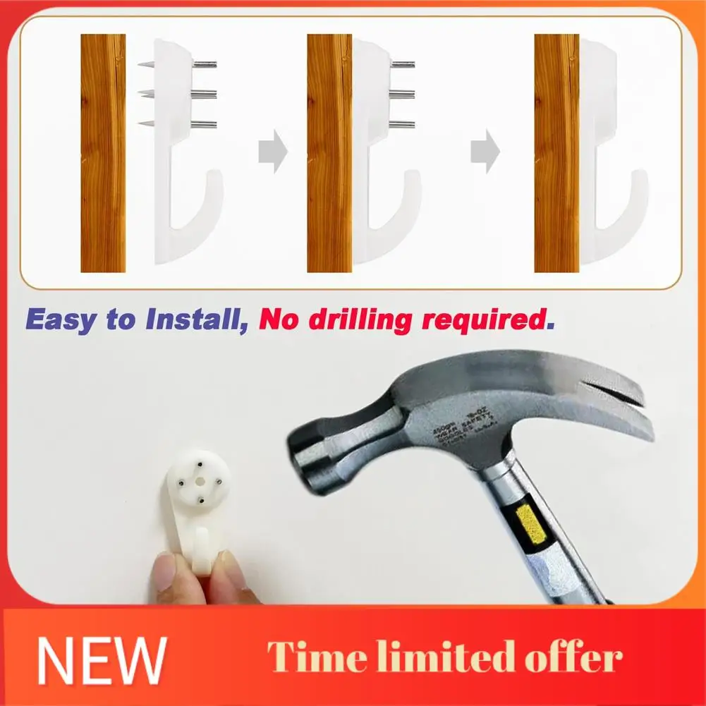 ABHU Concrete Wall Hook Seamless Hook Hook For Wood/Plaster/Gypsum/Hard Wall Used To Hang Pictures, Artworks & Clocks