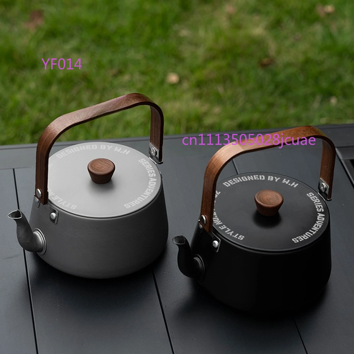 1.1L Hard Anodized Aluminum Alloy Outdoor Camping Kettle Portable Teapot Coffee Pot Mountaineering Picnic Cooking Pot
