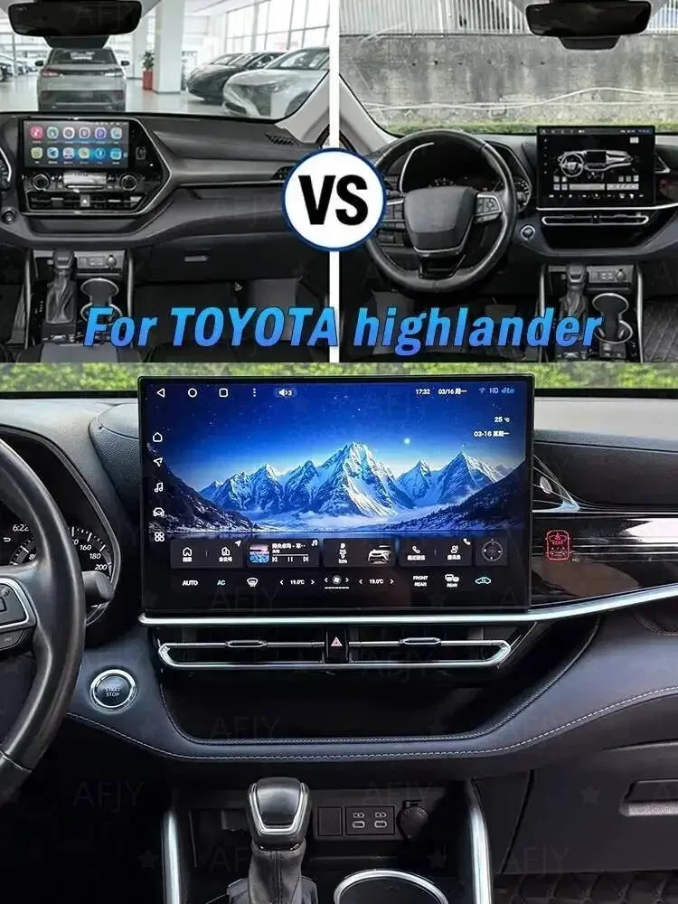 Car Radio Android Auto Parts Carpaly For Toyota Highlander / Crown Kluger 2022 2023 2024 2025 Hicar Stereo Multimeida Player DSP