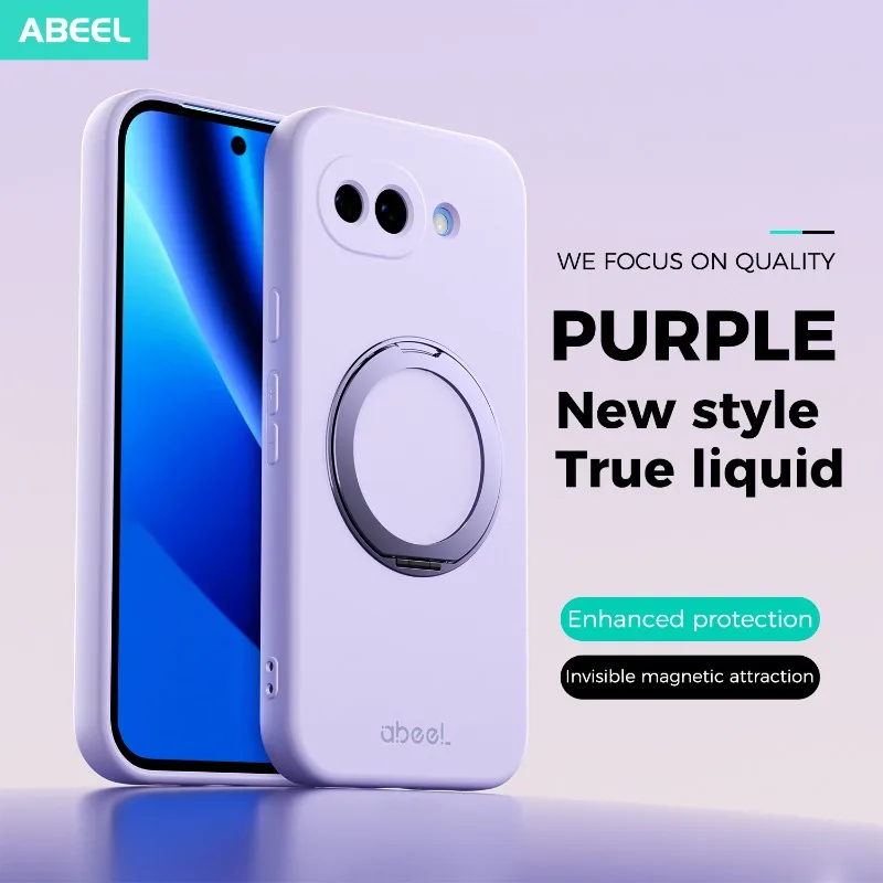 For Google Pixel 10a Matte Skin Liquid Silicone Magnetic Bracket Protective Cover for Pixel10a 10A 9a Luxury Shockproof Bumper