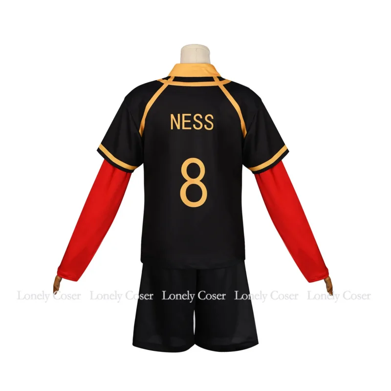 Alexis Ness คอสเพลย์เครื่องแต่งกายสําหรับชายและชาย,เยอรมนีฟุตบอลชุด,อะนิเมะ Blue Blocking วิกผม, Bastard Munchen เบอร์ 8 บทบาททีม-