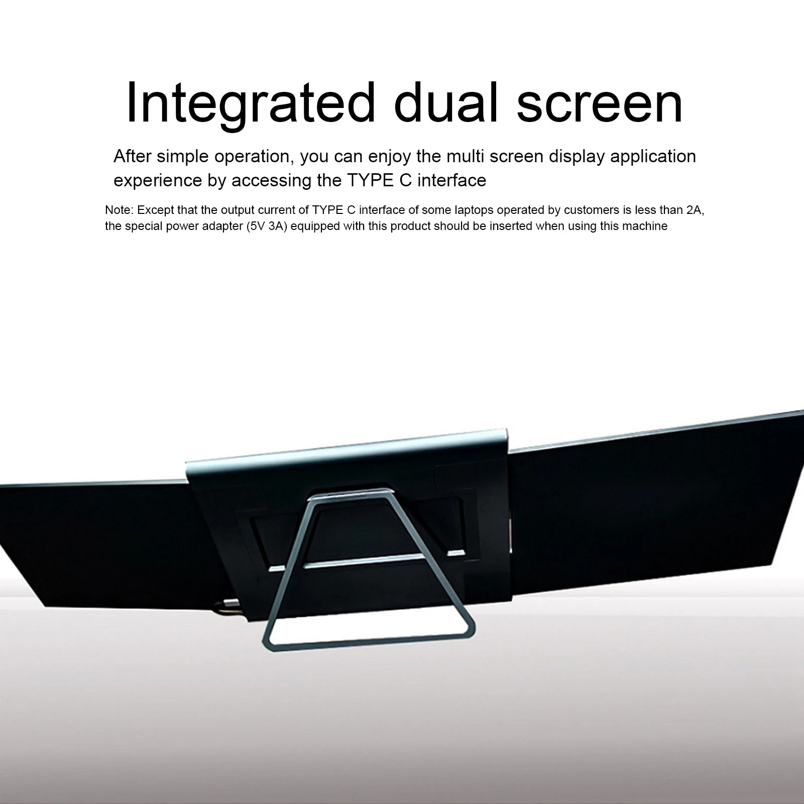 Laptop Dual Extender Screen 13.3 Inch IPS Full View 1920x1080 HD Portable Dual Laptop Monitor Screen 100‑240V