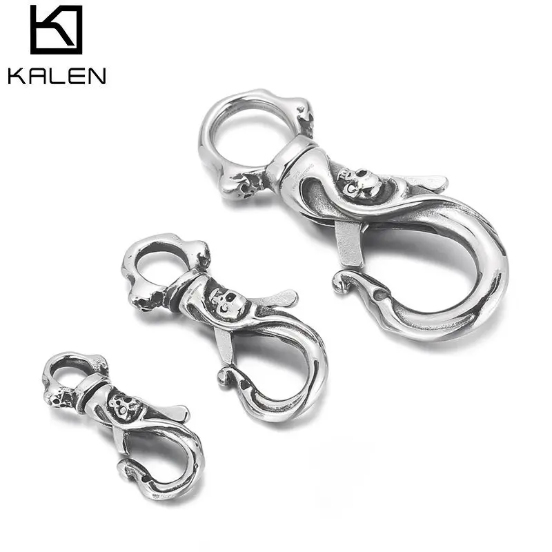 Kalen New Cool Men\'s Key Chains High Quality Stainless Steel Skull Pattern Key Chains Fashion Punk Biker Accessories Jewelry
