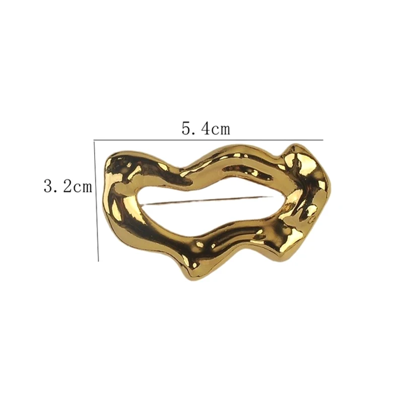 Metal Geometric Brooch For Adult Clothing Ornament Simple Collar Buckles Anti Exposure Multifunction Brooches Pin Accessories