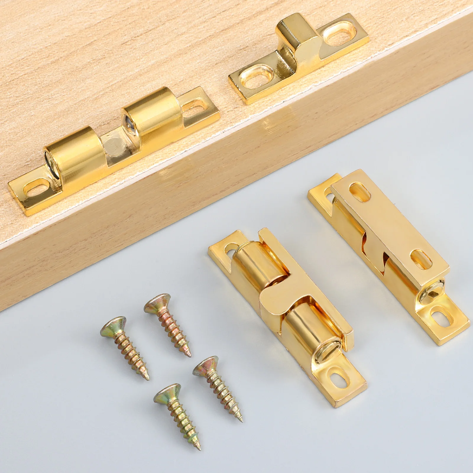 

12Pcs Zinc Alloy Cabinet Door Ball Catch Adjustable Furniture Latches Durable Corrosion Resistant For Cupboards Drawers
