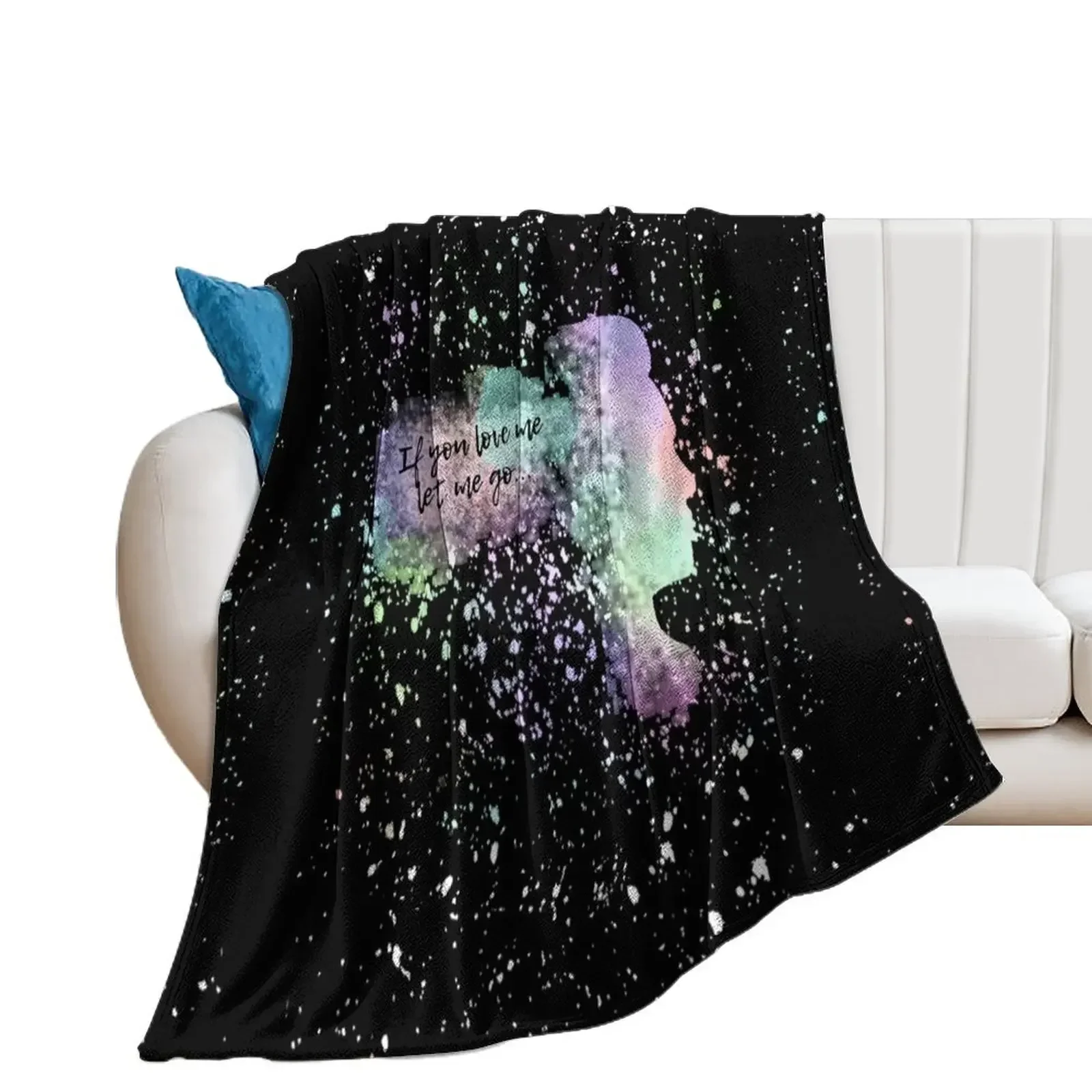 

If you love me rainbow splatter paint Throw Blanket Multi-Purpose Vintage funny gift Blankets