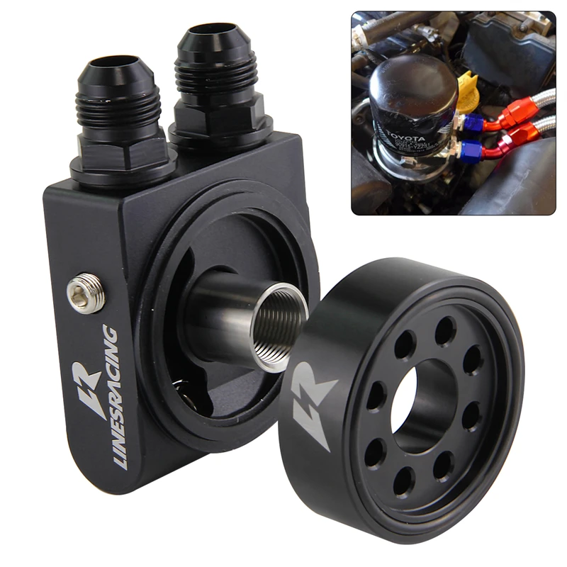 Termostatyczna chłodnica oleju 73 stopni C, Adapter warstwowy i podkładka dystansowa, pasuje do Subaru BRZ, Toyota 86 13-19, Scion FR-S 13-15