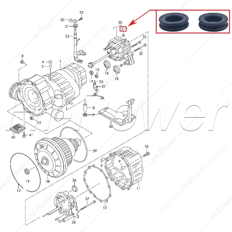CVT 0AW 01J 01J325413 Transmission Valve Body Pressure Sensor Rubber Seal Kit CVT 0AW 01J 01J325413 For AUDI A4 B7 view 2