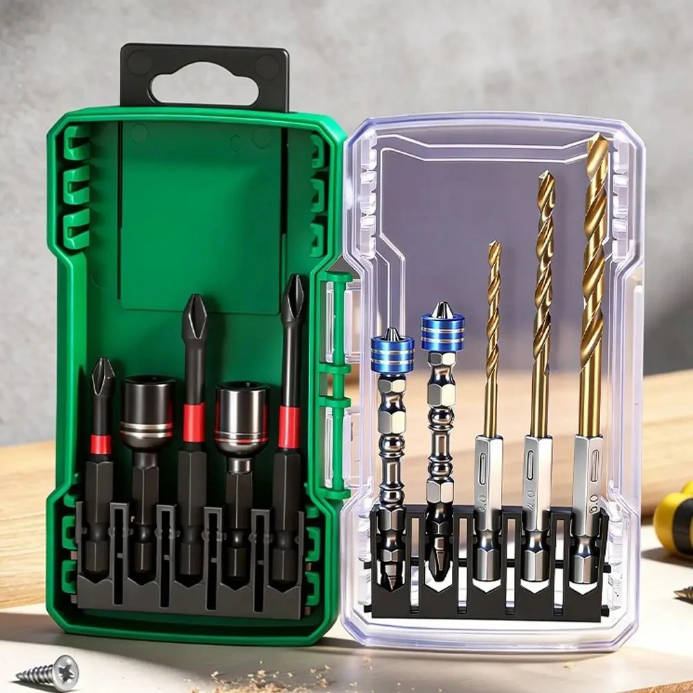 10PCS Twist Drill Impact Resistant Impact Bit Set Magnetic S2 Steel Socket Set Hex Shank Hex Shank Bit Home Repair image 5