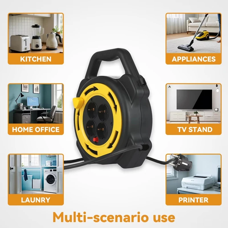 A New Type Of Small Portable Cable Reel For Engineering Use Which Is Used To Wind And Drag Power Sockets In A Spiral Shape