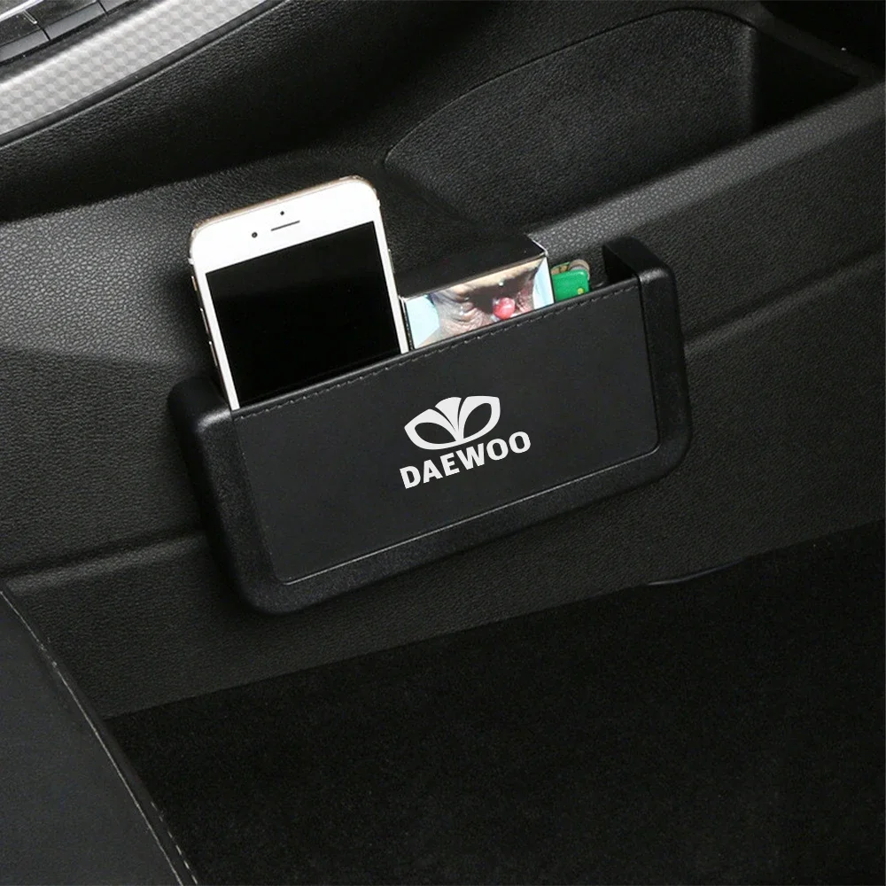 For Daewoo Matiz Nexia Lanos Kalos Gentra Nubira PU Leather Car Seat Side Hanging Storage Box Auto Dashboard Holder Pocket