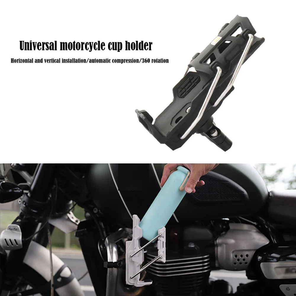 

Universal Motorcycle Black Cup Holder For 25-71mm Diameter Rod Water Bottle Holder Mount Cup Stand For 58mm-78mm Kettles