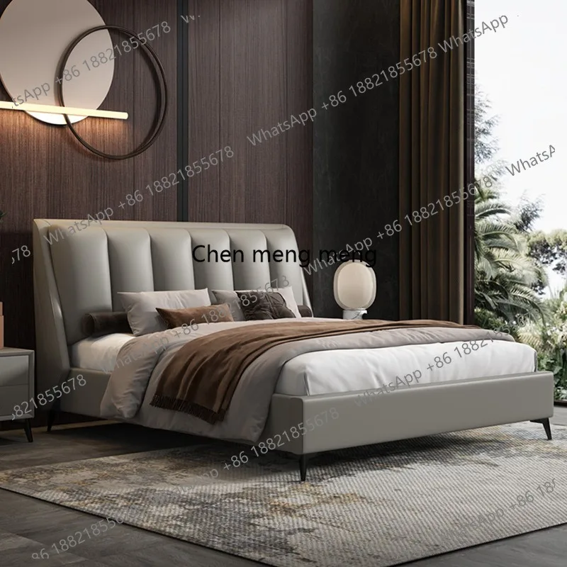 

Italian Minimalist High Box Storage Bed 2025 New Master Bedroom High-end Atmospheric 1.8 m 8 Double Stone Bed Home Wedding