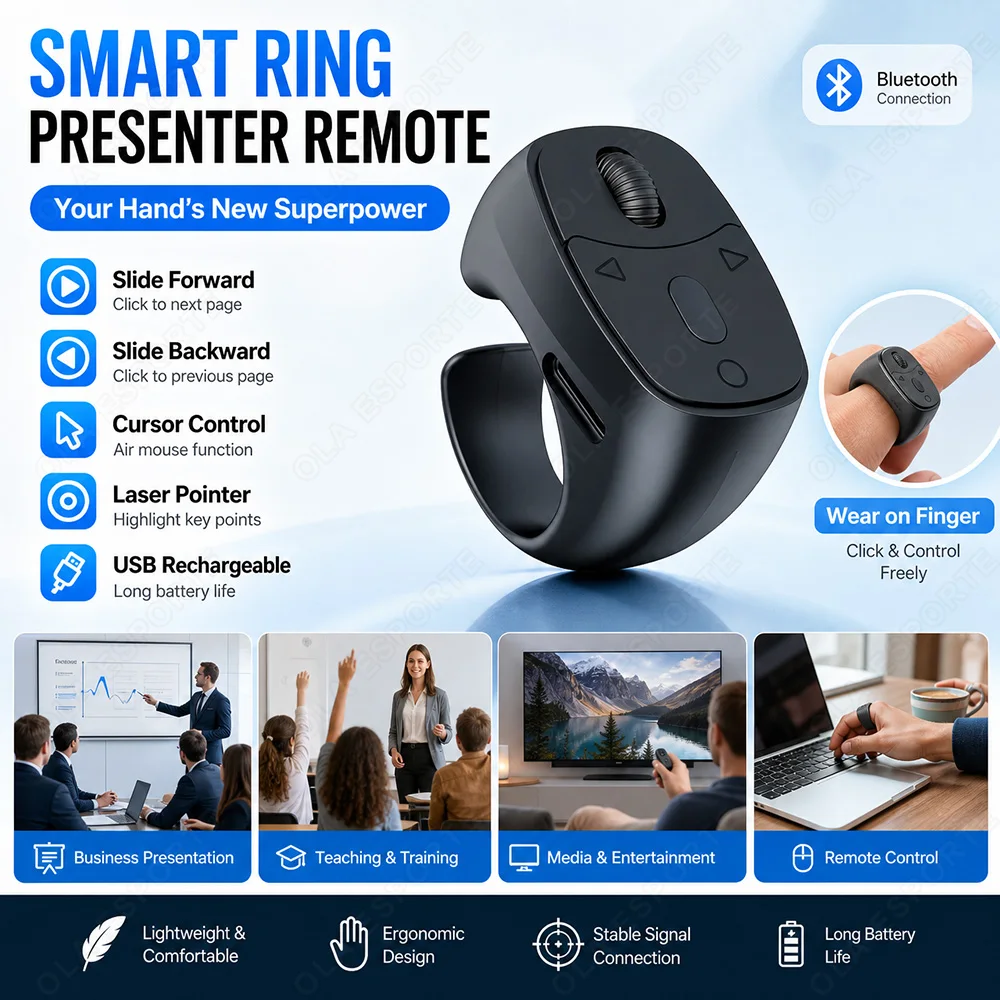 Roller Fingertip Ring Remote Control Wireless BT Portable Mobile Selfie Mice Video Automatic Page Turner Browsing Ring R12