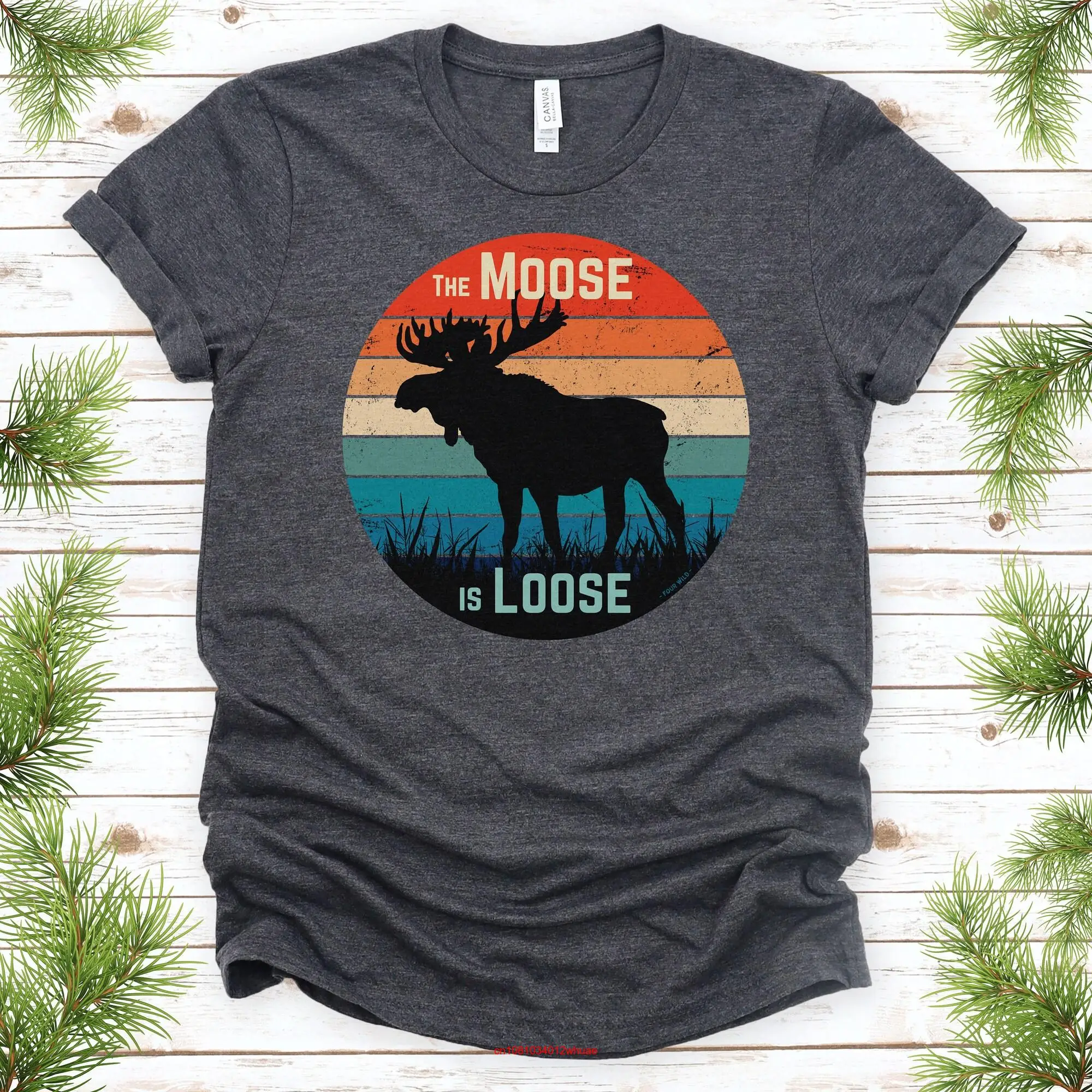 Свободная футболка с длинным или коротким рукавом, с принтом лосят