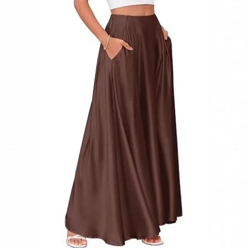2026 New Summer Women's Skirt Solid Color Elegant Temperament Loose Fashion Comfortable Versatile Simple Suitable Banquet Skirts