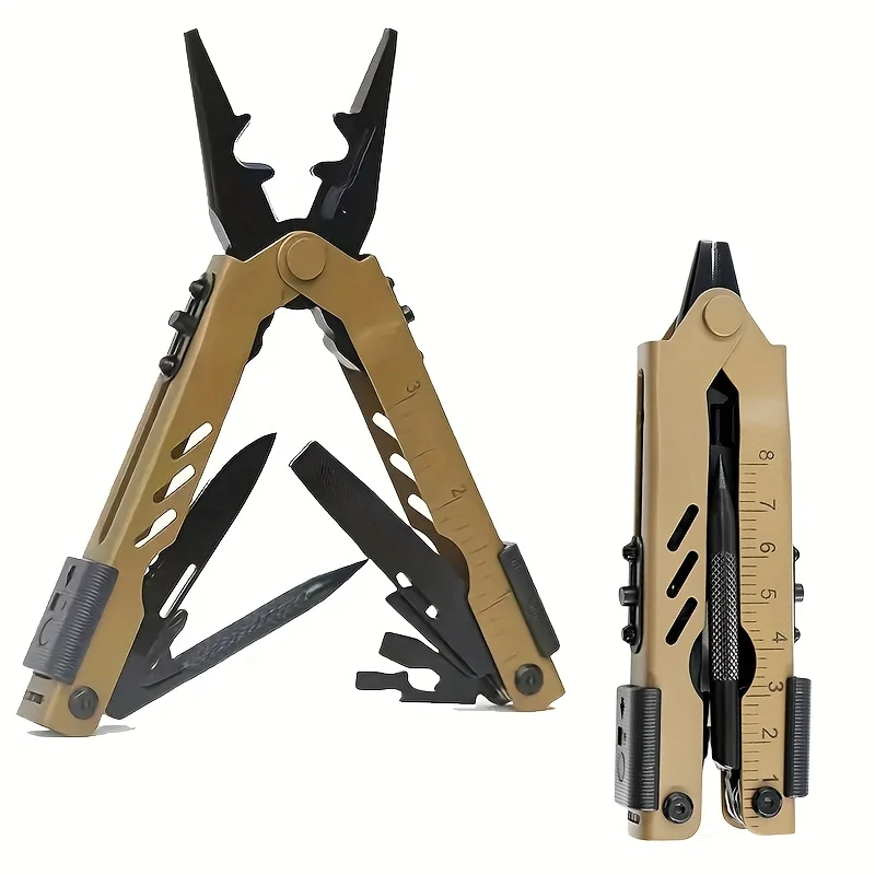 

Full Steel Outdoor Emergency Large Multi-Functional Pliers, Foldable Knife-Clamp, Stainless Steel Tool Set, Portable