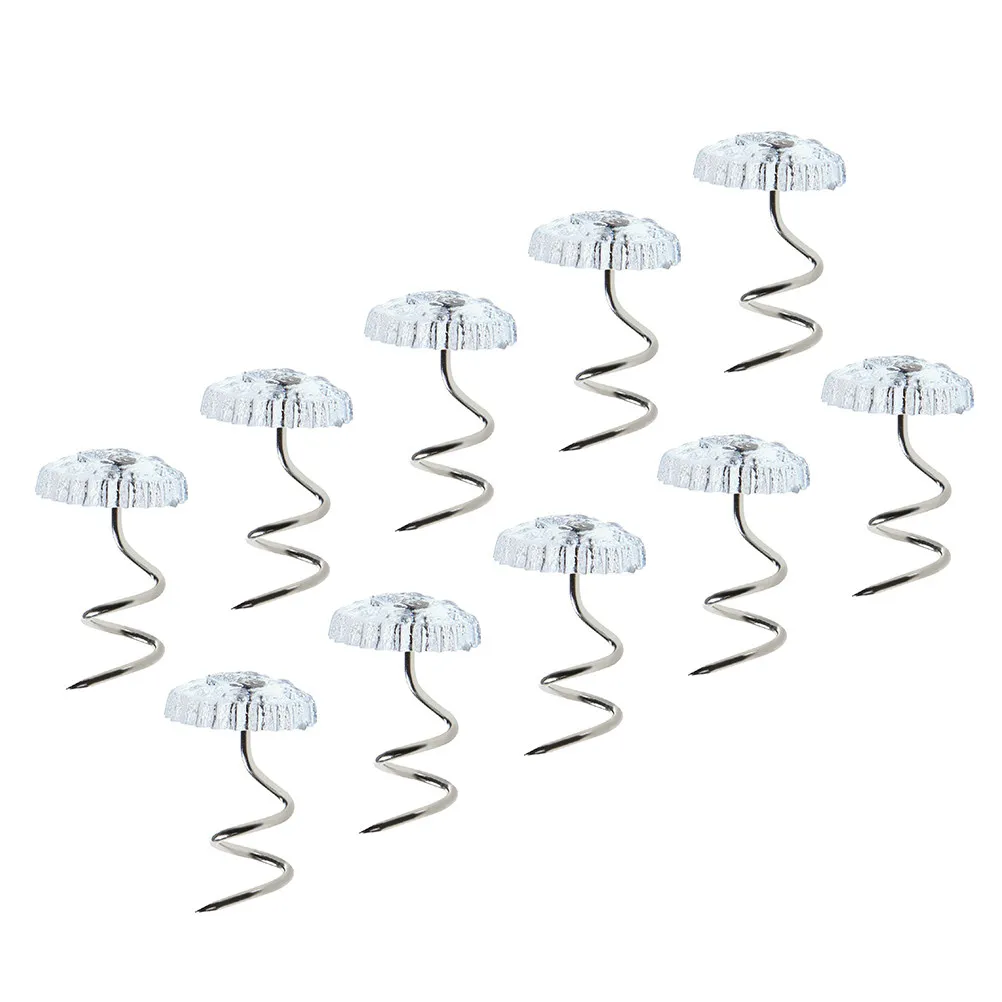 20Pcs Clear Spiral Upholstery Pins Anti Rust Bedskirt Holders Secure Furniture Arm Covers Fixers Prevent Slip and Wrinkle