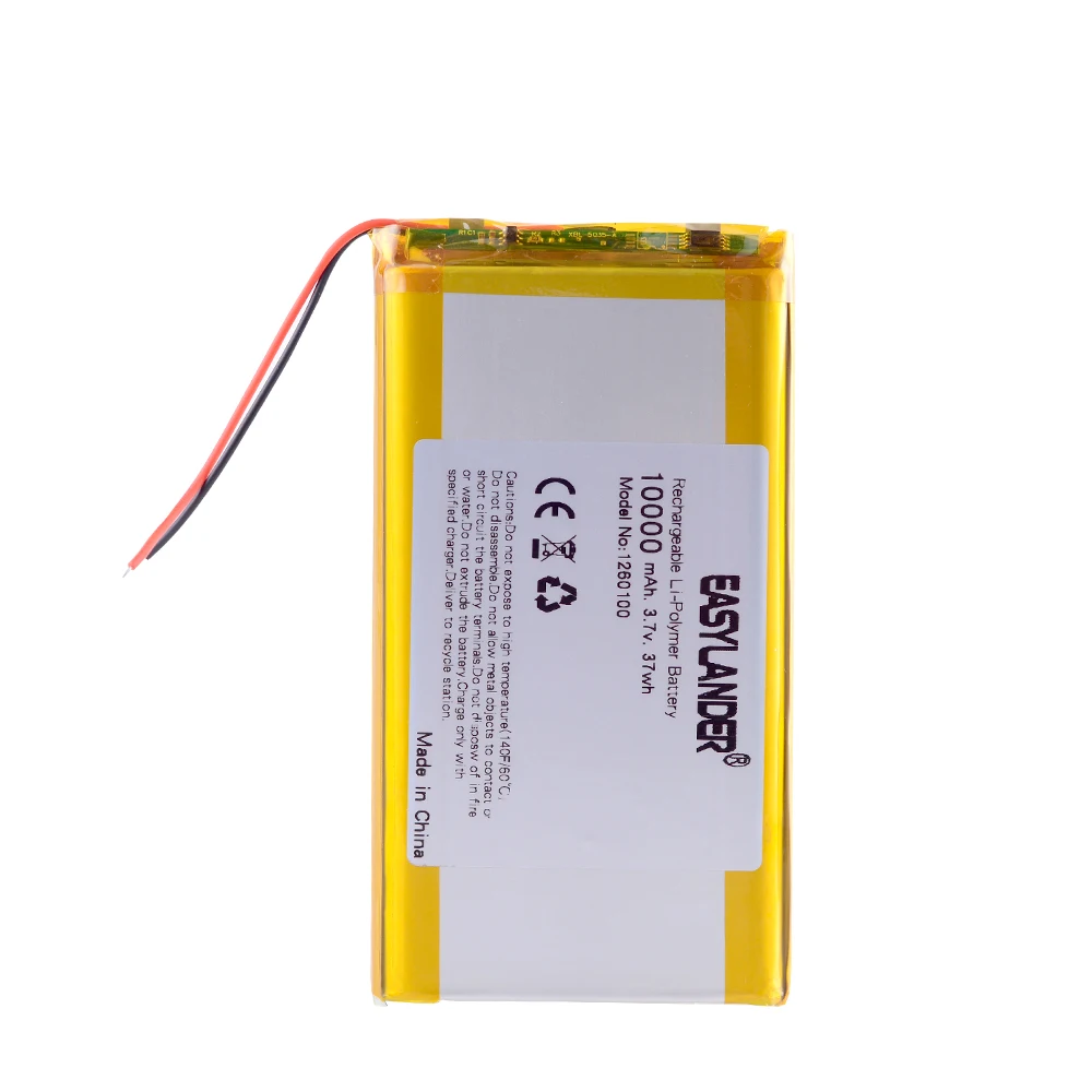 3.7V 10000mAH 1260100 Polymer Lithium Ion / Li-ion Battery For TOY POWER BANK GPS Tablet Pc 126099 1260101