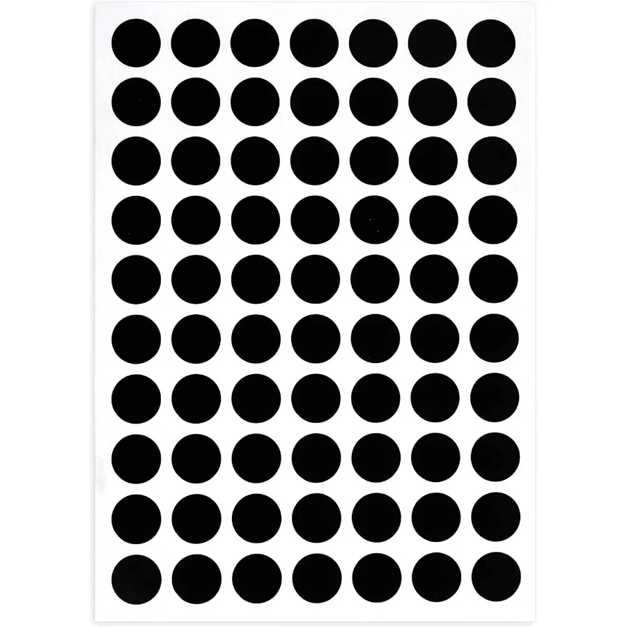 

1050 шт. 3 4 наклейки с черным кругом Ih, 15 листов, 0,75 дюйма, круглые наклейки с цветным кодированием в горошек