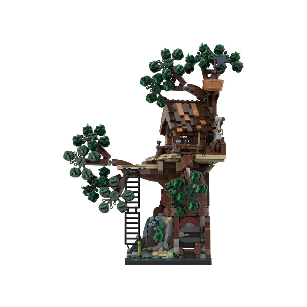 Gobricks MOC Woodland Retreat Building Blocks Forest Old Trees Model Creativity Tree House Bricks DIY Assembled Toy Kids Gift