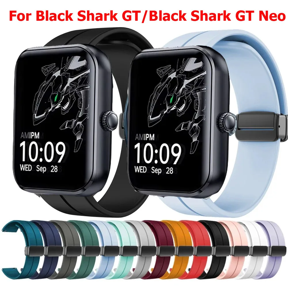 22mm Silicone Bracelet Strap For Black Shark GT GT3 A3/Black Shark GT Neo Magnetic Buckle Band For Black Shark S1 Pro Watchband
