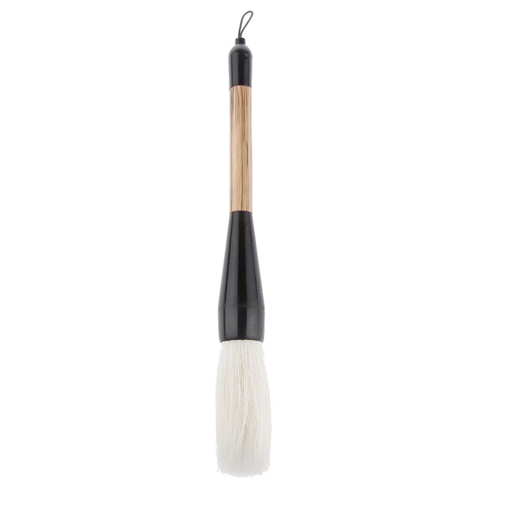 

Professional Chinese Calligraphy Writing Brush White Goat Hair Short Bamboo Shaft Comfortable Handle Traditional Art Tool For