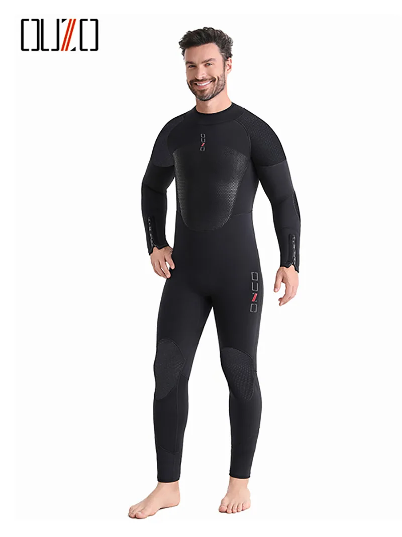 Trajes de neopreno de 7 mm para hombres Traje de neopreno completo con cremallera frontal Trajes de buceo de una pieza