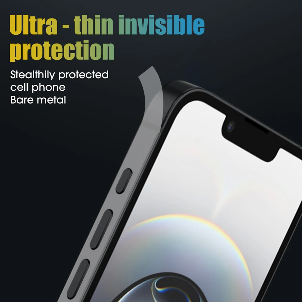 Películas Protectoras Laterales de Hidrogel Anti-Rayaduras Protectores de Marco Stickers para iPhone 17Pro 16 15 14 13 ProMax HD Transparente Cubiertas de Borde 3