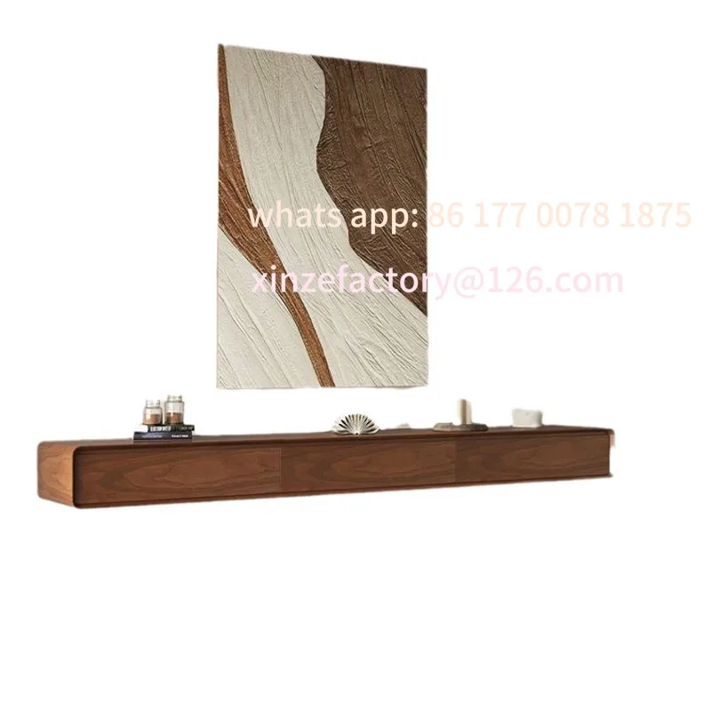 Customizable Suspended Solid Wood Wall-mounted TV Cabinet Small Apartment Narrow Suspended Ultra-thin Wall-mounted