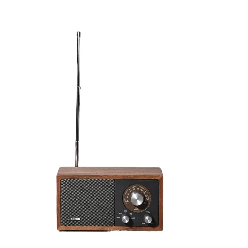 

*Retro solid wood wireless bluetooth speaker, audio desktop home small wooden radio