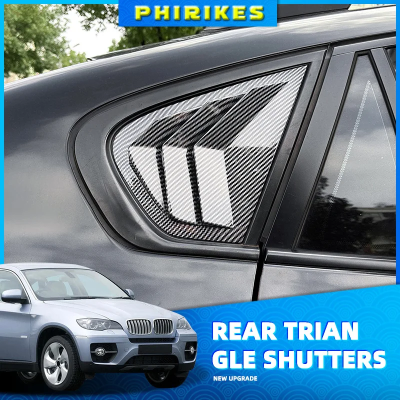 Car Side Window Louver Cover Rear Air Vent Window Louvers Blinds Cover For BMW X6 E71 E72 2008-2014