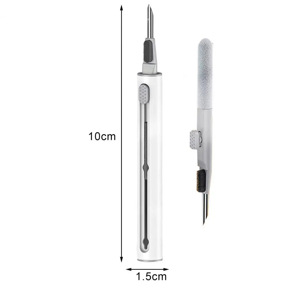 Herramienta multifunción portátil para auriculares, bolígrafo con punta de Metal, esponja flocada, cepillo de eliminación de polvo, Ideal para auriculares y ordenador