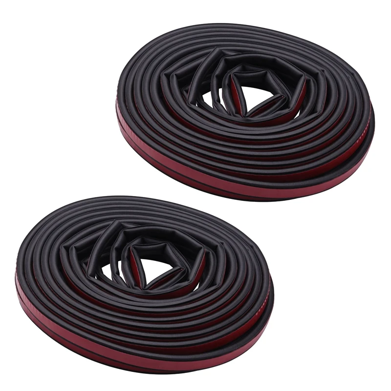 2X, 8M Car Door Seal Strip General Car Rubber Seal Strip Insulation Waterproof Energy Saving Noise Cancellation Trim